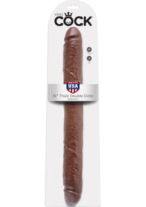 King Cock Thick Double Dildo Brown 16 Inch