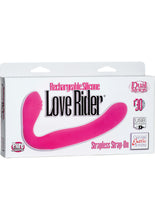 Load image into Gallery viewer, Love Rider Rechargeable Silicone Strapless Strap On Waterproof Pink 7.75 Inch