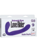 Load image into Gallery viewer, Love Rider Rechargeable Silicone Strapless Strap On Waterproof Purple 7.75 Inch