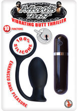 Load image into Gallery viewer, Mach Tuff Vibrating Butt Thriller Wireless Remote Silicone Anal Plug With Cockring Black 3.3 Inch