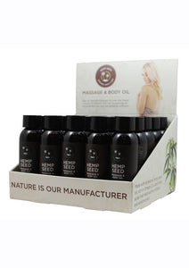 Hemp Seed Natural Body Care Massage and Body Oil Assorted Flavors 25 Each 2 Ounce Counter Display
