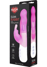 Load image into Gallery viewer, Hustler Toys Silicone Slim Rabbit With Rotating Beads Vibrator Waterproof Pink