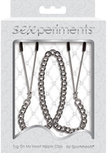Load image into Gallery viewer, Sex And Mischief Tug On My Heart Adjustable Nipple Clips With Chain