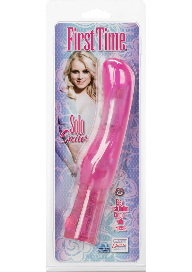 First Time Solo Exciter Vibrator Waterproof Pink 5.25 Inch