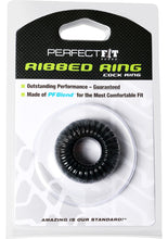 Load image into Gallery viewer, Perfect Fit Ribbed Ring Cock Ring Black