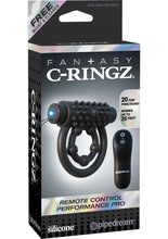 Load image into Gallery viewer, Fantasy C Ringz Remote Control Performance Pro Vibrating Silicone Cockring Waterproof Black