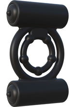 Load image into Gallery viewer, Fantasy C Ringz Extreme Double Trouble Vibrating Silicone Cockring Waterproof Black