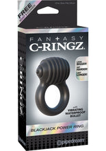 Load image into Gallery viewer, Fantasy C Ringz Blackjack Power Ring Vibrating Silicone Cockring Waterproof Black