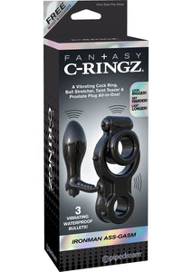 Fantasy C-Ringz Vibrating Ass-gasm Cock Ring Waterproof Black