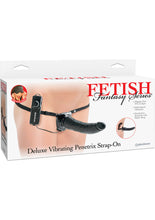Load image into Gallery viewer, Festish Fantasy Series Deluxe Vibe Strap On Black 7.5 Inch