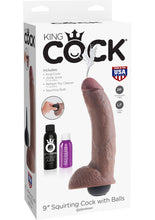 Load image into Gallery viewer, King Cock Squirting Dildo With Balls Dildo Waterproof Brown 9 Inches