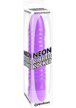 Load image into Gallery viewer, Neon Ribbed Rocket Vibrator Purple