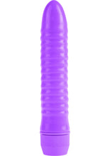 Load image into Gallery viewer, Neon Ribbed Rocket Vibrator Purple