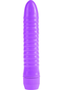 Neon Ribbed Rocket Vibrator Purple