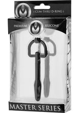 Load image into Gallery viewer, Master Series The Hallows Silicone Cum Thru D Ring Penis Plug Black 3.18 Inch