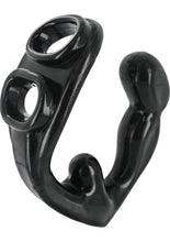 Load image into Gallery viewer, Master Series Rogue Erection Enhancer Cockring With Prostate Stimulator Black 4.5 Inch