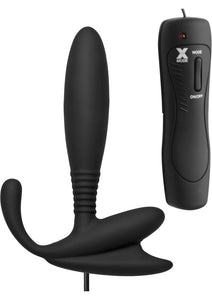 Master Series Cobra Vibrating Silicone P-Spot Massager Black 4.75 Inch