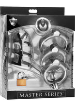 Load image into Gallery viewer, Master Series Detained Stainless Steel Locking Chastity Cage Metal
