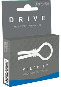 Drive Velocity Male Performance Silicone Adjustable Tie Cockring White