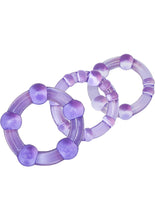 Load image into Gallery viewer, Stay Hard Beaded Cockrings Purple 3 Each Per Set