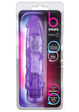 Load image into Gallery viewer, B Yours Vibe 01 Realistic Jelly Vibrator Waterproof Purple 9 Inch