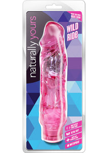 Naturally Yours Wild Ride Jelly Realistic Vibrator Waterproof Pink 9 Inch