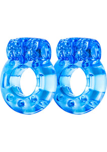 Stay Hard Vibrating Cock Rings Blue 2 Each Per Pack