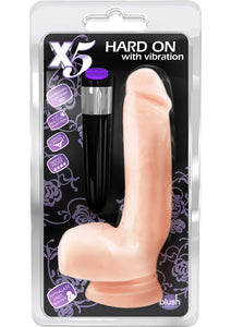 X5 Hard On With Vibration Realistic Dildo Flesh 6 Inch