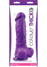 Load image into Gallery viewer, Colours Pleasures Realistic Silicone Thick Dong Purple 8 Inch