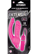 Load image into Gallery viewer, Intensifi Ali 10 Function Silicone Vibrating Double Dong Waterproof Pink