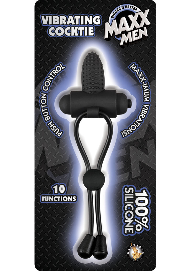 Maxx Men Vibrating Silicone Cocktie Waterproof Black 6 Inch
