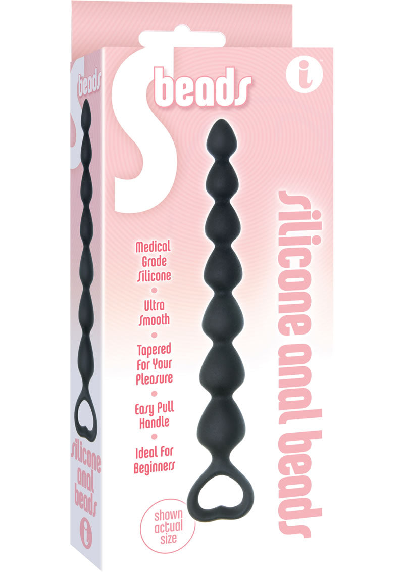 S Beads Silicone Anal Beads Black