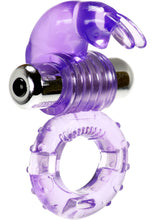 Load image into Gallery viewer, Linx Hopping Hare Vibrating Cock Ring Waterproof Purple