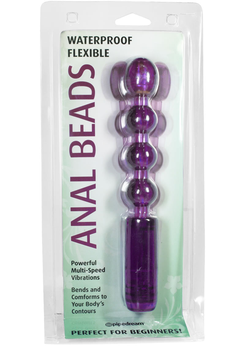 Waterproof Flexible Anal Beads 8.25 Inch Purple