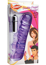 Load image into Gallery viewer, Frisky Double Finger Banger Vibrating G Spot Glove Purple 6.25 Inch