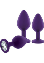 Load image into Gallery viewer, Rianne S Silicone Booty Plug Set Purple 3 Assorted Sizes