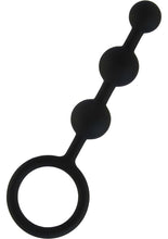 Load image into Gallery viewer, Hustler Silicone Anal Beads 3 Balls Black 5.5 Inch