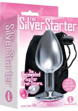 Load image into Gallery viewer, The Silver Starter Bejewled Anal Plug For First Timers Pink 2.8 Inch