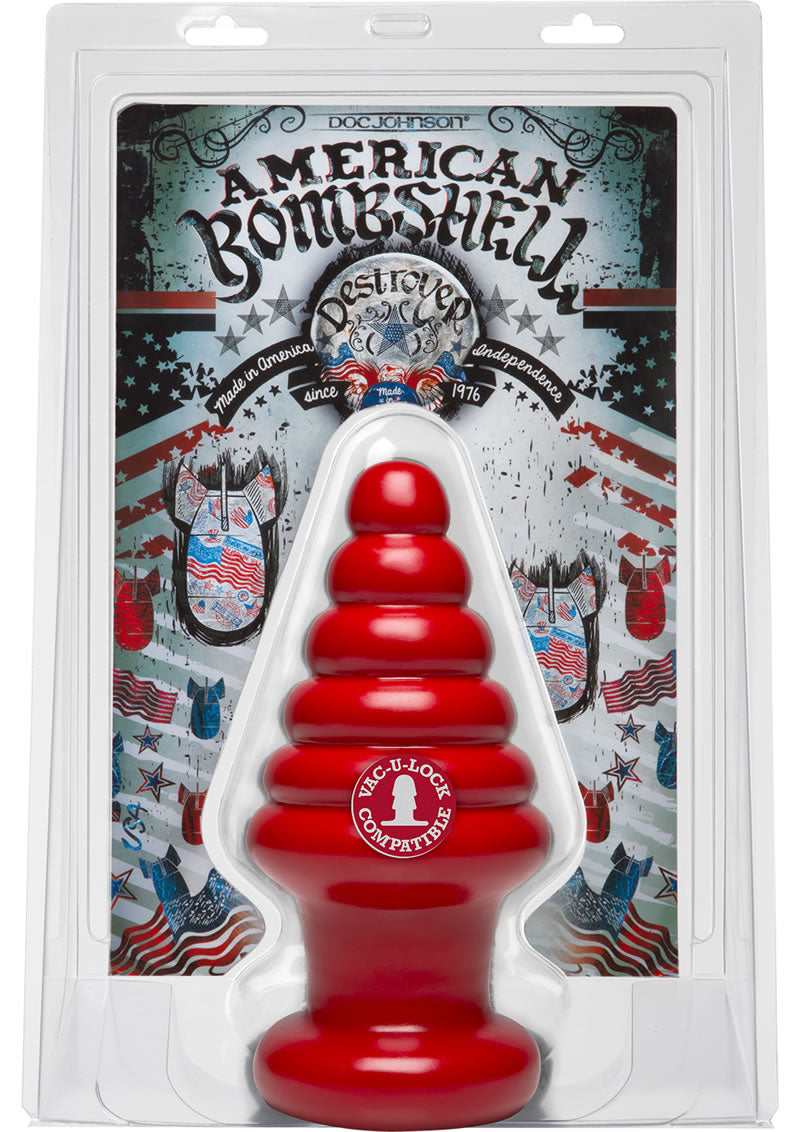 American Bombshell Destroyer Anal Plug Red 8 Inch Long 13.18 Inch Girth