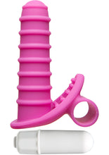 Load image into Gallery viewer, Mood Euphoric Ridged Silicone Finger Vibe Waterproof Pink 3.6 Inch