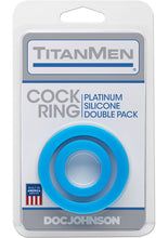 Load image into Gallery viewer, TitanMen Platinum Silicone Cock Ring Double Pack Blue