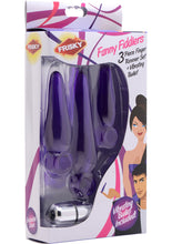 Load image into Gallery viewer, Frisky Fiddlers 3 Piece Finger Rimmer Set And Vibrating Bullet TPR Purple Multiple Sizes