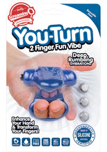 Load image into Gallery viewer, Screaming O You Turn 2 Finger Vibe Silicone Ring Waterproof Blueberry
