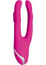 Load image into Gallery viewer, Sex Double Teaser Rechargeable Silicone Vibe Waterproof Pink 7.25 Inch