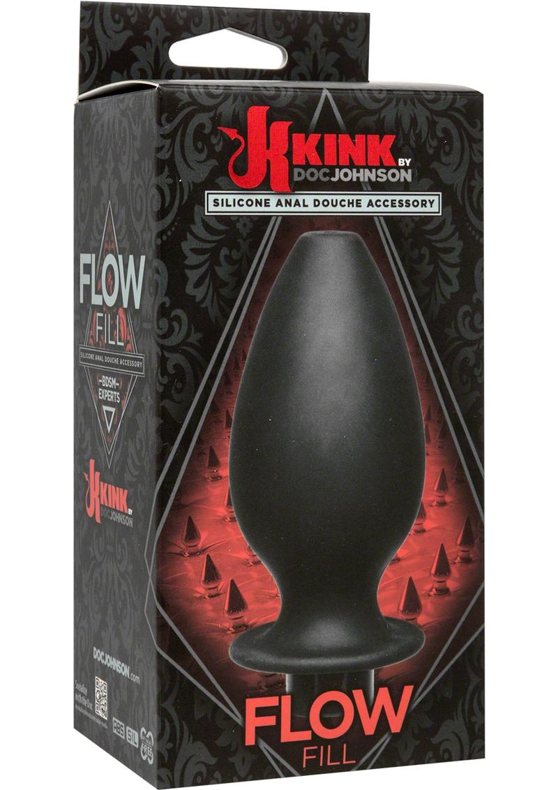 Kink Flow Fill Silicone Anal Douche Accessory Black