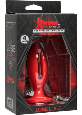 Kink Lube Lunge Silicone Anal Plug Small Red 4 Inch
