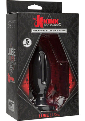 Kink Lube Luge Silicone Anal Plug Medium Black 5 Inch