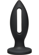 Load image into Gallery viewer, Kink Lube Luge Silicone Anal Plug Medium Black 5 Inch