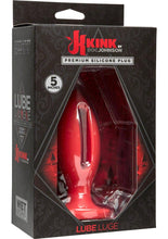 Load image into Gallery viewer, Kink Lube Luge Silicone Anal Plug Medium Red 5 Inch