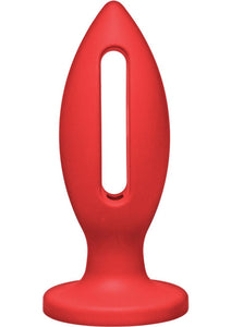 Kink Lube Luge Silicone Anal Plug Medium Red 5 Inch
